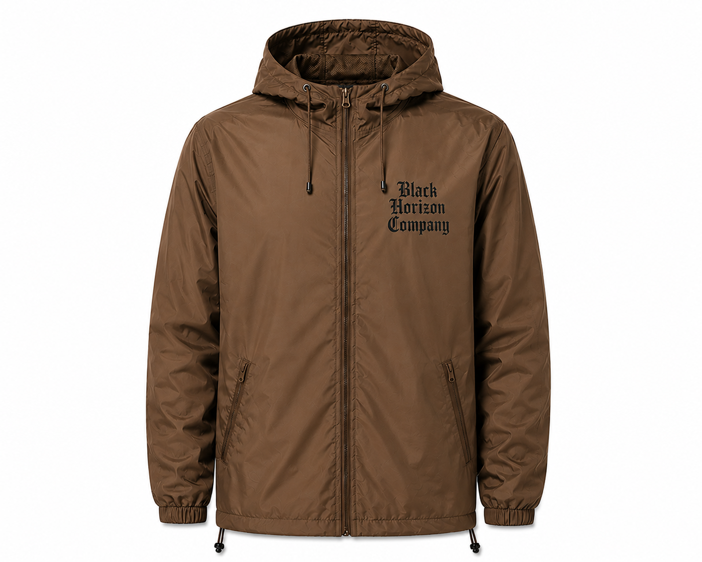 Black wind breaker with gold logo