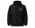 Black wind breaker with gold logo